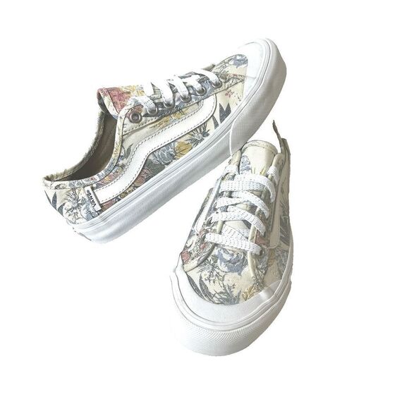 Vans UltraCush Skate Canvas Shoes Floral Glitter Shoelace Womens 5.5 Sneaker New - Picture 2 of 11